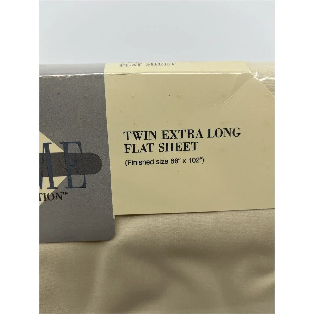 Vtg Twin Extra Long Flat Sheet Light Camel JC Penney USA NWT 66